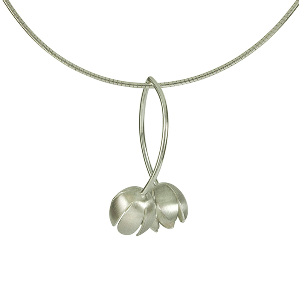 Crocus Flower Silver Pendant