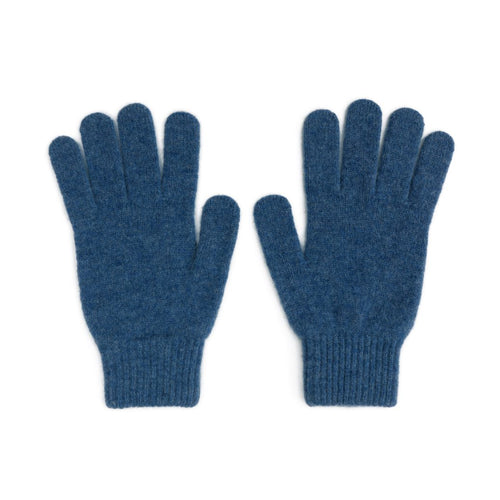 Lambswool Gloves in Denim Blue