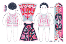 Load image into Gallery viewer, Nell Doll Tea Towel / Cut and Sew Kit - A silkscreen design