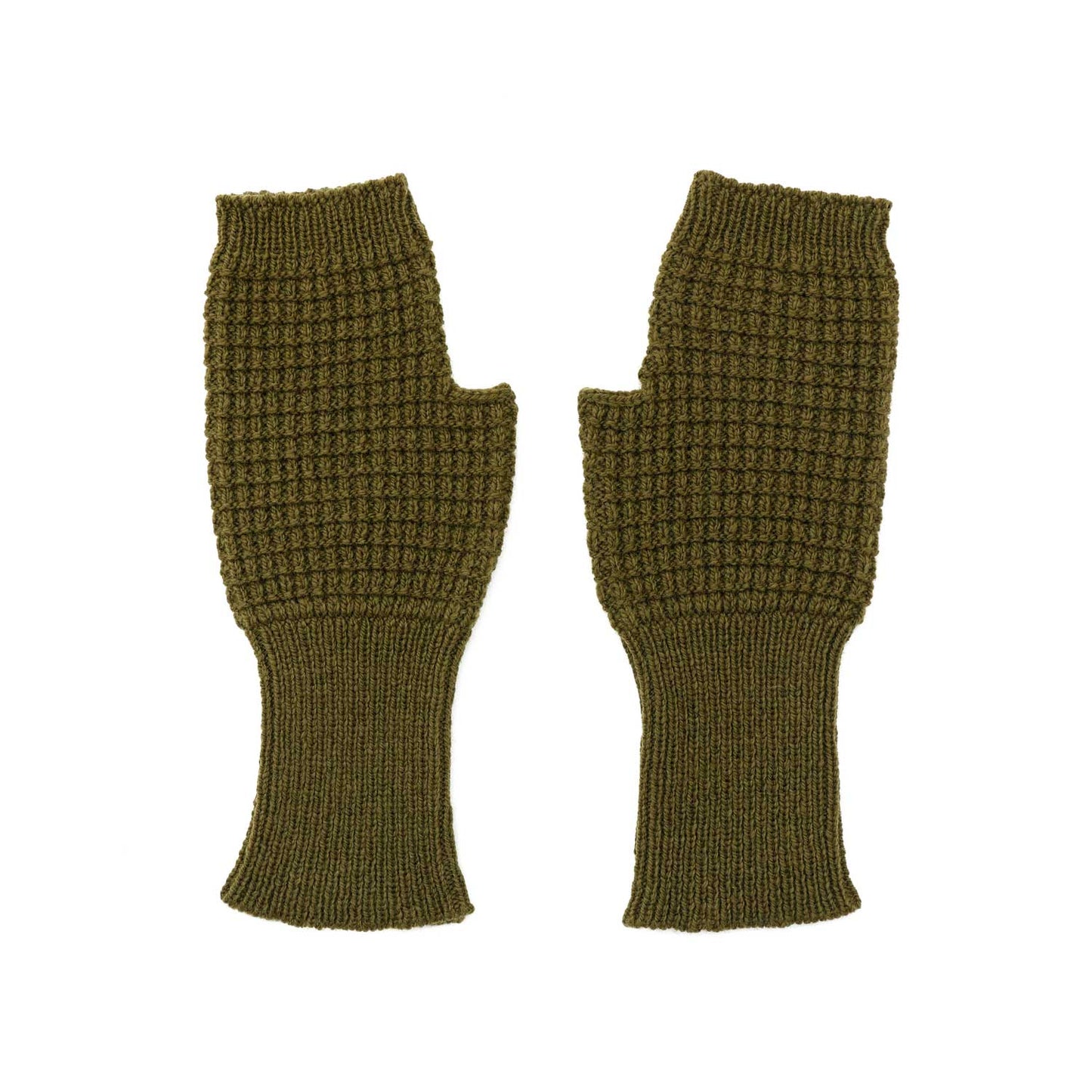 Sussex Field Fingerless Gloves in Olive Dun